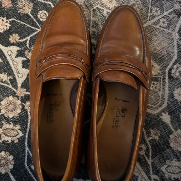 Men\'s Allen Edmonds Barrington Leather Dress Loafers Shoes Brown Size 11 E main image 8